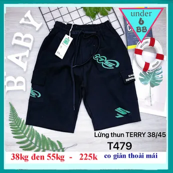 Quần thun ngắn bé trai (38kg đến 55kg ) ( Mã: T479)