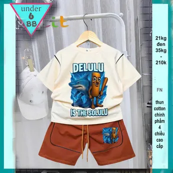 Set đồ bộ bé trai hoạt hình in hình Người Gỗ Delulu hotttrend cho bé diện đi chơi , du lịch