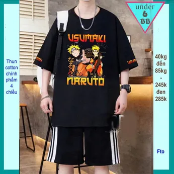Set đồ bộ bé trai hoạt hình in họa tiết anime Naruto phong cách cá tính cho bé đi yêu diện đi chơi , du lịch