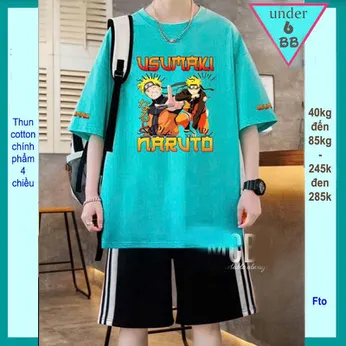 Set đồ bộ bé trai hoạt hình in họa tiết anime Naruto phong cách cá tính cho bé đi yêu diện đi chơi , du lịch