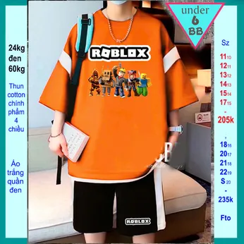 Set đồ bộ bé trai hoạt hình in họa tiết hình Roblox phong cách cá tính cho bé đi chơi , đi học