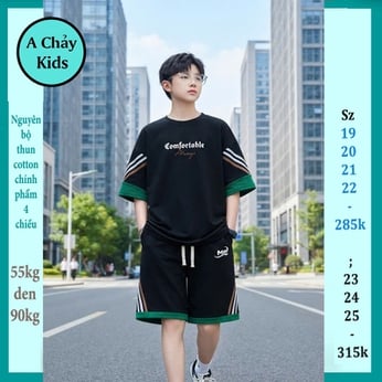 Quần áo bé trai size lớn in chữ COMFORTABLE phong cách cá tính cho bé đi chơi , đi học