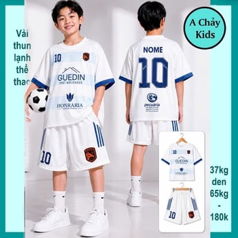 Đồ bộ bé trai thun lạnh thể thao in số 10 phong cách bóng đá cho bé đi chơi , đi học