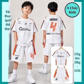 Đồ bộ bé trai thun lạnh thể thao in số 4 phong cách bóng đá cho bé đi chơi , đi học