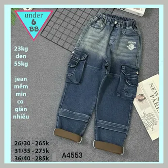 Quần jean dài bé trai ( mã : A4553 23kg đến 55kg )