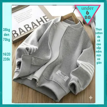 Áo Khoác bé trai ( bomber - xám 009 )