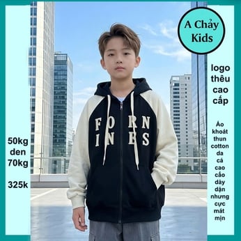 Áo Khoác bé trai thêu chữ phong cách hàn quốc cá tính đi nắng
