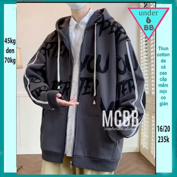 Áo khoác bé trai nón - Xám Ghi - MS-001