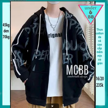 Áo khoác bé trai nón - Đen - MS-001