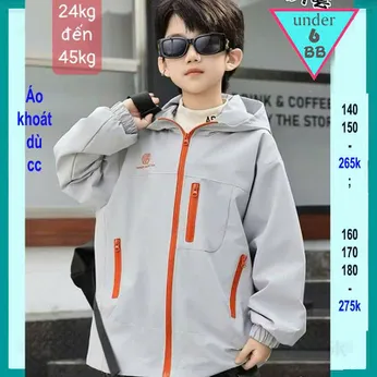Áo khoác dù bé trai in logo phong cách hàn quốc cá tính cho bé diện đi chơi , du lịch
