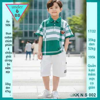 Áo polo bé trai in họa tiết caro style cá tính sang trọng cho bé đi chơi , đi tiệc