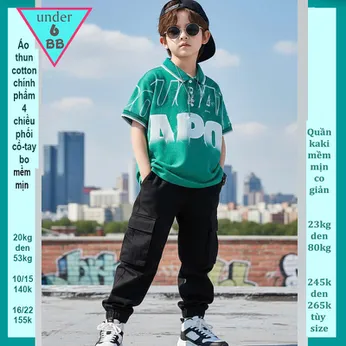 Áo polo bé trai in chữ phong cách thời trang cá tính cực sang xịn cho bé yêu diện đi chơi , đi tiệc
