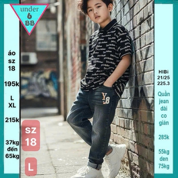 Áo thun cổ polo bé trai ( Đen) in full chữ phong cách cá tính cho bé đi chơi ,  đi tiệc