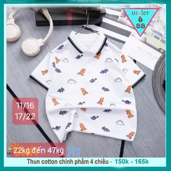 Áo polo bé trai in full hình khủng long siêu đáng yêu cho bé đi chơi , đi học