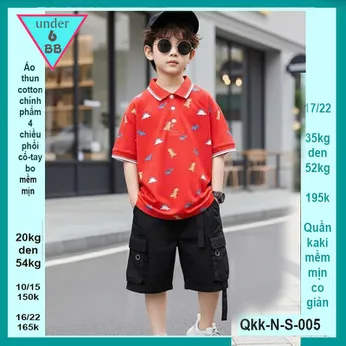 Áo polo bé trai in full hình khủng long siêu đáng yêu cho bé đi chơi , đi học