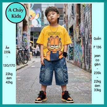 Áo quần trẻ em in hình Chú Mèo cá tính cho bé diện đi chơi , đi du lịch