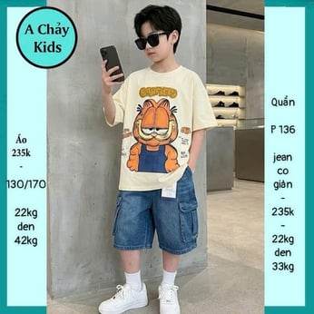 Áo quần trẻ em in hình Chú Mèo cá tính cho bé diện đi chơi , đi du lịch