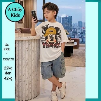 Áo quần trẻ em in hình Mickey siêu đáng yêu cho bé đi chơi , đi du lịch