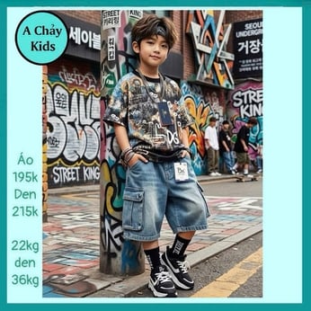 Áo quần trẻ em in hình phong cách hiphop siêu ngầu cho bé đi chơi , đi học