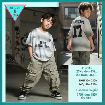 Áo thun bé trai cao cấp in chữ phối màu loang siêu ngầu cho bé đi chơi , đi học