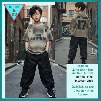 Áo thun bé trai cao cấp in chữ phối màu loang siêu ngầu cho bé đi chơi , đi học