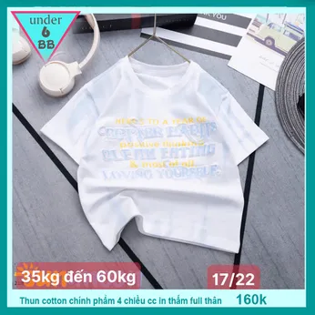 Áo thun bé trai cá tính in chữ dập nổi phối màu loang phong cách cực sang cho bé diện đi chơi , đi học