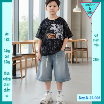 Áo thun bé trai cá tính in full chữ phong cách siêu ngầu cho bé diện đi chơi ,đi du lịch