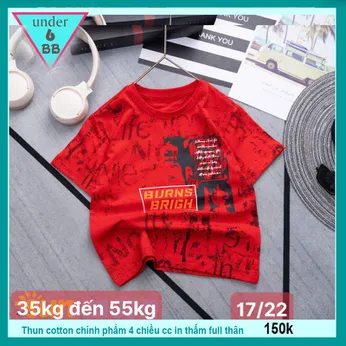 Áo thun bé trai cá tính in full chữ phong cách siêu ngầu cho bé diện đi chơi ,đi du lịch