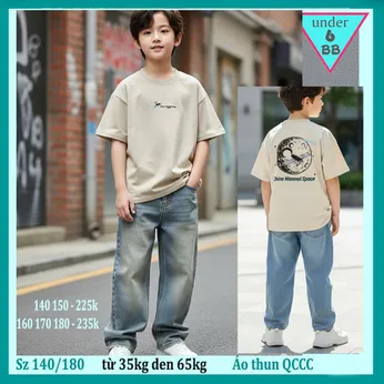 Áo thun bé trai cao cấp in chữ  - 013