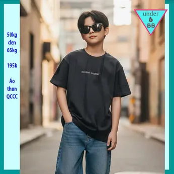 Áo thun bé trai cao cấp in chữ - Mã 018