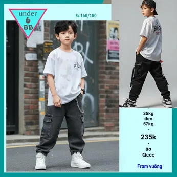 Áo thun bé trai cao cấp in chữ Black phối màu loang phong cách cá tính cho bé đi chơi , đi học