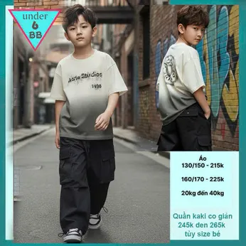 Áo thun bé trai cao cấp in chữ mang phong cách hàn quốc cá tính cho bé đi chơi , đi học