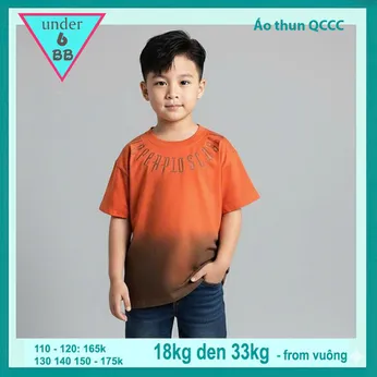 Áo thun bé trai cao cấp ( phom vuông ) in chữ phối màu loang phong cách thời trang hàn quốc cá tính cho bé đi chơi , đi học