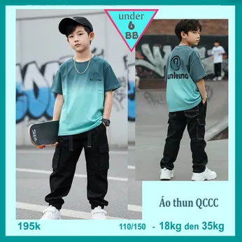 Áo thun bé trai cao cấp in logo phối màu loang cá tính cho bé diện mùa hè đi chơi , đi du lịch