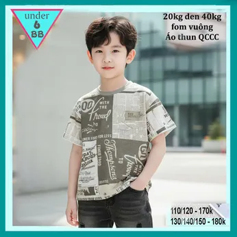 Áo thun bé trai cao cấp in chữ phong cách cá tính cho bé đi chơi , đi học