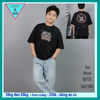 Áo thun bé trai cao cấp in chữ phối màu loang phong cách cá tính cho bé diện đi chơi , du lịch