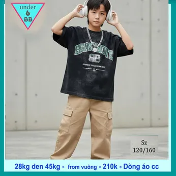 Áo thun bé trai cao cấp in chữ phối màu loang phong cách cực ngầu cho bé diện đi chơi , đi du lịch