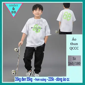 Áo thun bé trai cao cấp in chữ phối màu loang phong cách cá tính cho bé diện đi chơi , du lịch