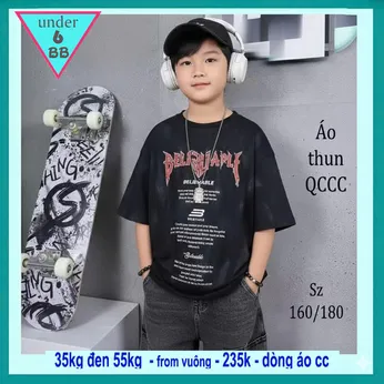 Áo thun bé trai cao cấp in chữ phối màu loang phong cách cá tính cho bé diện đi chơi , du lịch