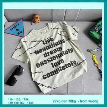 Áo thun bé trai cao cấp in chữ style hàn quốc cá tính cho bé diện đi chơi , đi du lịch