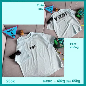 Áo thun bé trai cao cấp thêu chữ YES phong cách thời trang cá tính cho bé diện đi chơi , đi du lịch
