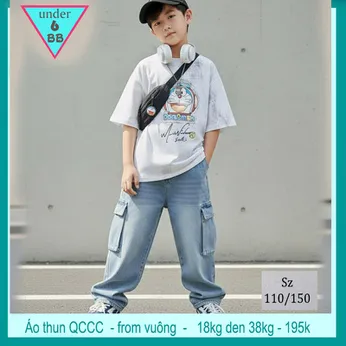 Áo thun bé trai cao cấp in Hình Doraemon phối màu loang phong cách cá tính cho bé diện đi chơi , du lịch