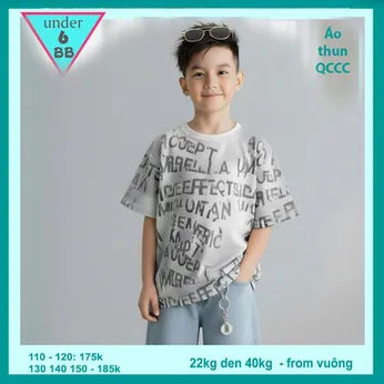 Áo thun bé trai cao cấp in full chữ style hàn quốc cá tính cho bé diện đi chơi , đi du lịch