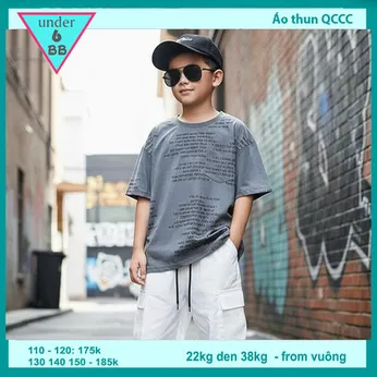 Áo thun bé trai cao cấp in full chữ style hàn quốc cá tính cho bé diện đi chơi , đi du lịch