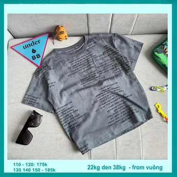 Áo thun bé trai cao cấp in full chữ style hàn quốc cá tính cho bé diện đi chơi , đi du lịch