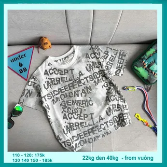 Áo thun bé trai cao cấp in full chữ style hàn quốc cá tính cho bé diện đi chơi , đi du lịch
