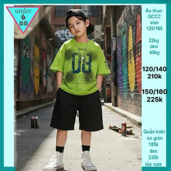 Áo thun bé trai cao cấp in số 08 phối màu loang siêu ngầu cho bé đi chơi , đi học