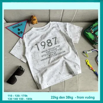 Áo thun bé trai cao cấp in số 1987 phong cách thời trang hàn quốc cá tính cho bé diện đi chơi , đi du lịch