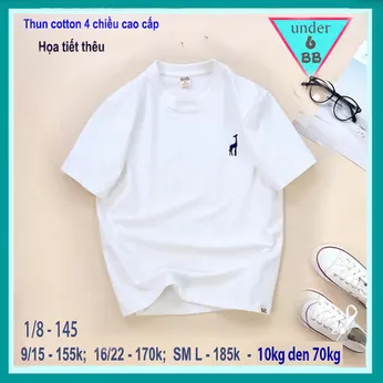 Áo thun bé trai cao cấp thêu hình con hươu đơn giản phong cách cá tính cho bé diện đi chơi , đi tiệc