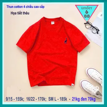 Áo thun bé trai cao cấp thêu hình con hươu đơn giản phong cách cá tính cho bé diện đi chơi , đi tiệc